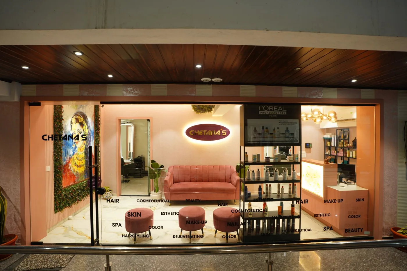 Chetana's Beauty Lounge storefront entrance, Kankanady, Mangalore